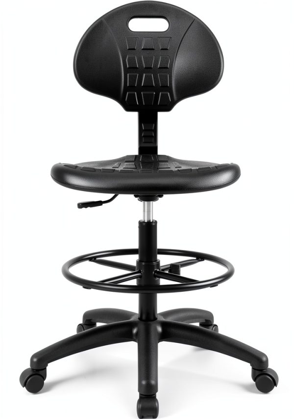 TAKE UR SEAT Cleanroom ESD Chair Stool Adjustable Height 18" Footring-0