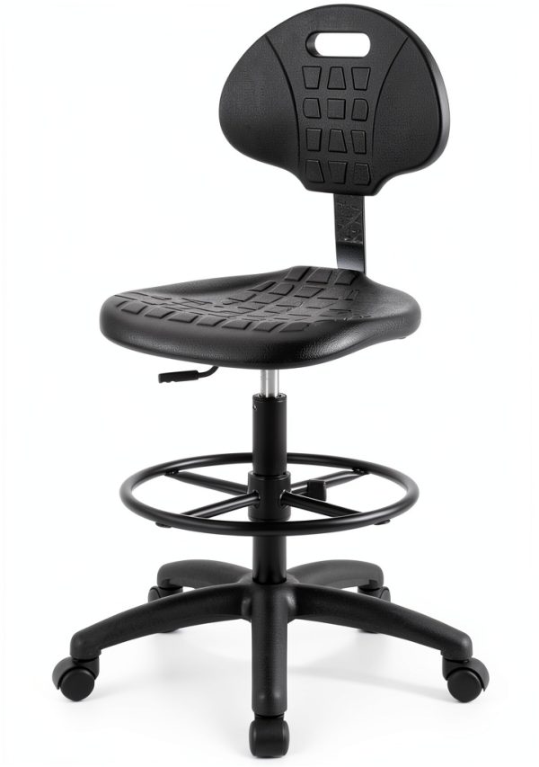 TAKE UR SEAT Cleanroom ESD Chair Stool Adjustable Height 18" Footring-1