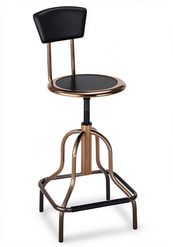 Safco Diesel Industrial Stool with Back and Black Padded Lab Seat-0