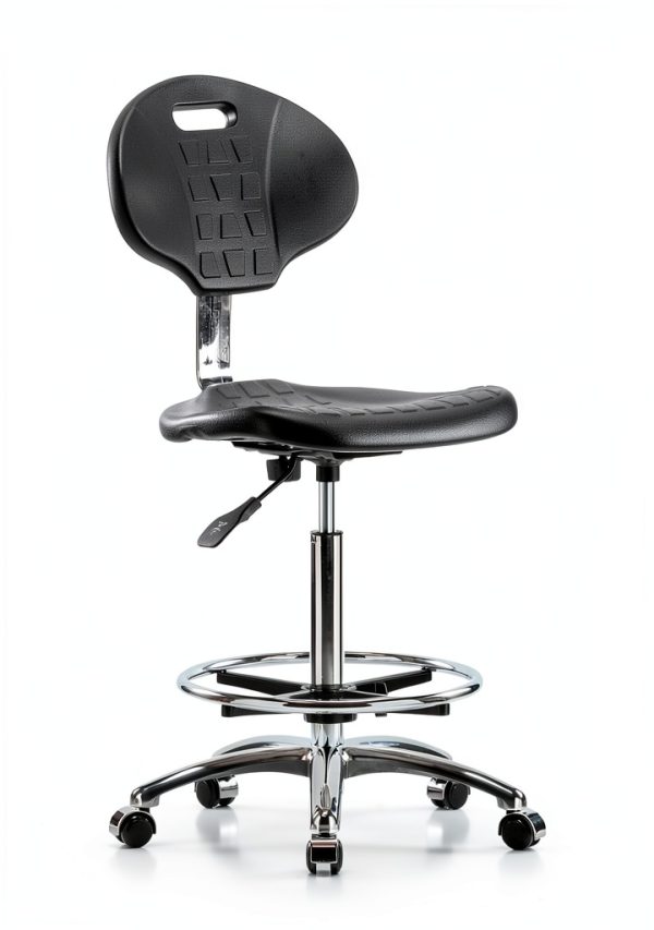 Class 10 Clean Room Polyurethane Bench Chair – E Com Seating Chrome-0
