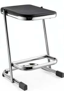 Elephant Z Stool by National Public Seating 22in Lab Seat Black Chrome-0