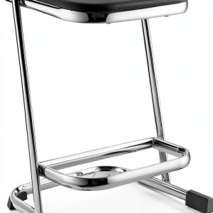 Elephant Z Stool by National Public Seating 22in Lab Seat Black Chrome-0
