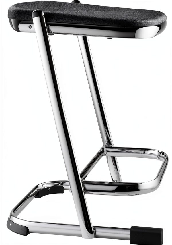 Elephant Z Stool by National Public Seating 22in Lab Seat Black Chrome-2