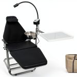 Portable Foldable Chair VIBURISH Black PU Leather with Nylon Bag-0