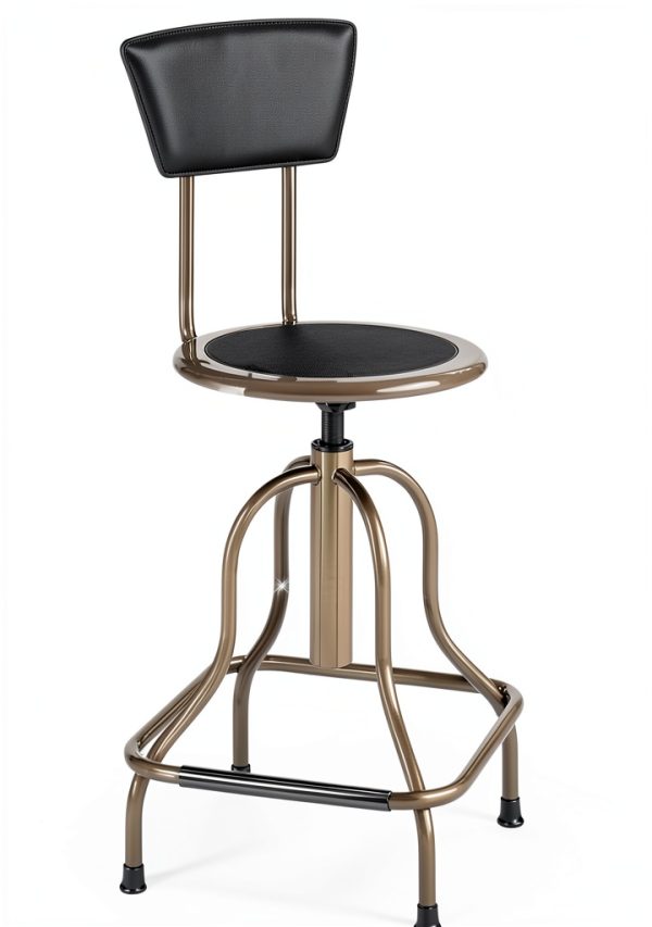 Safco Diesel Industrial Stool with Back and Black Padded Lab Seat-2