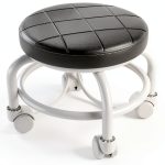 NiHome Universal Wheel Rolling Stool, Low Roller Seat with Reinforced 360° Swivel Wheels & Thick Metal Frame, 360° Movement Comfortable Ergonomic Cushion Seating, Quick Two-Step Assembly (Gray)-0