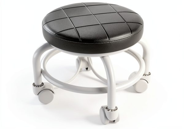 NiHome Universal Wheel Rolling Stool, Low Roller Seat with Reinforced 360° Swivel Wheels & Thick Metal Frame, 360° Movement Comfortable Ergonomic Cushion Seating, Quick Two-Step Assembly (Gray)-0