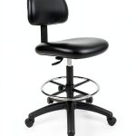 Chair Master - Tall Bench Height Task Chair for Labs, Exam Rooms, Doctor and Dentist Offices. Easy to Clean! 23"-33" Seat Ht. (Tall Bench Height, Black)-0
