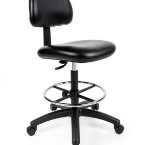 Chair Master - Tall Bench Height Task Chair for Labs, Exam Rooms, Doctor and Dentist Offices. Easy to Clean! 23"-33" Seat Ht. (Tall Bench Height, Black)-0