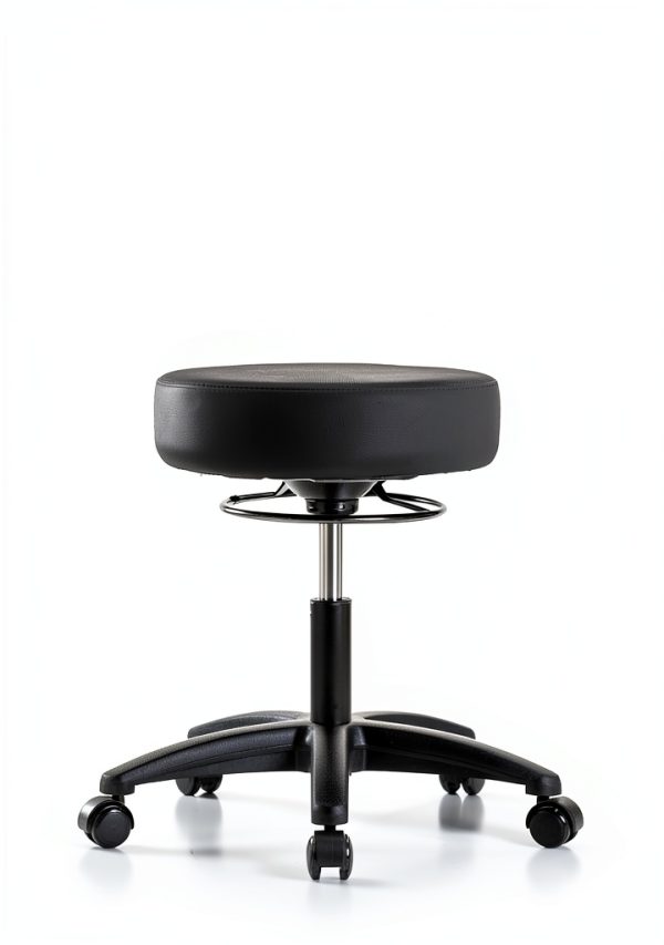 Desk Height Black Vinyl Stool-0