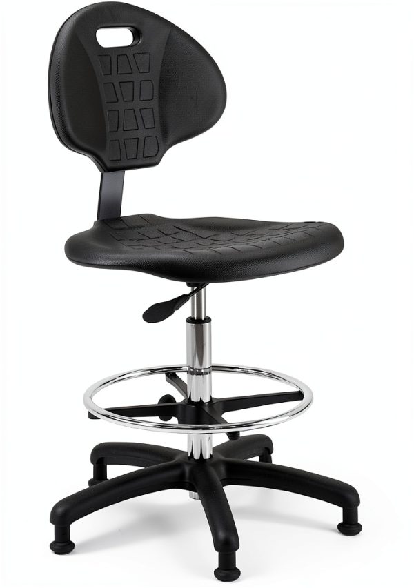 BenchPro Deluxe Chrome Foam Chair with chrome finish, heavy nylon base-0