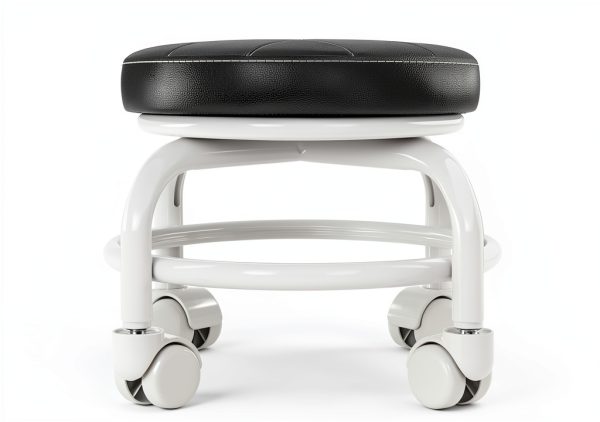NiHome Universal Wheel Rolling Stool, Low Roller Seat with Reinforced 360° Swivel Wheels & Thick Metal Frame, 360° Movement Comfortable Ergonomic Cushion Seating, Quick Two-Step Assembly (Gray)-1