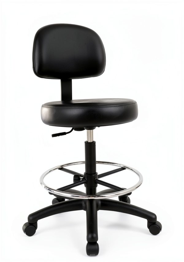 Chair Master Adjustable Chair – Black Bench Height for Labs & Offices-4