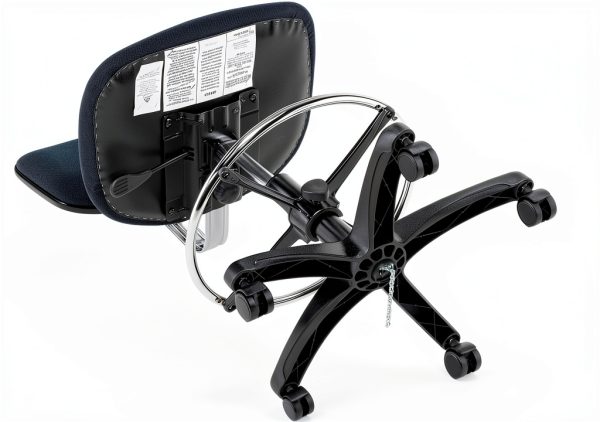 Global Industrial ESD Stool Fabric Navy Armless Mid Back 16x18 Seat-4