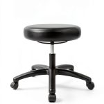 Chair Master Adjustable Round Lab Stool Desk Height Black-0