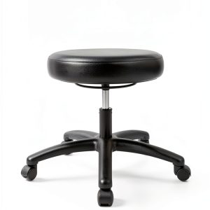 Chair Master Adjustable Round Lab Stool Desk Height Black-0