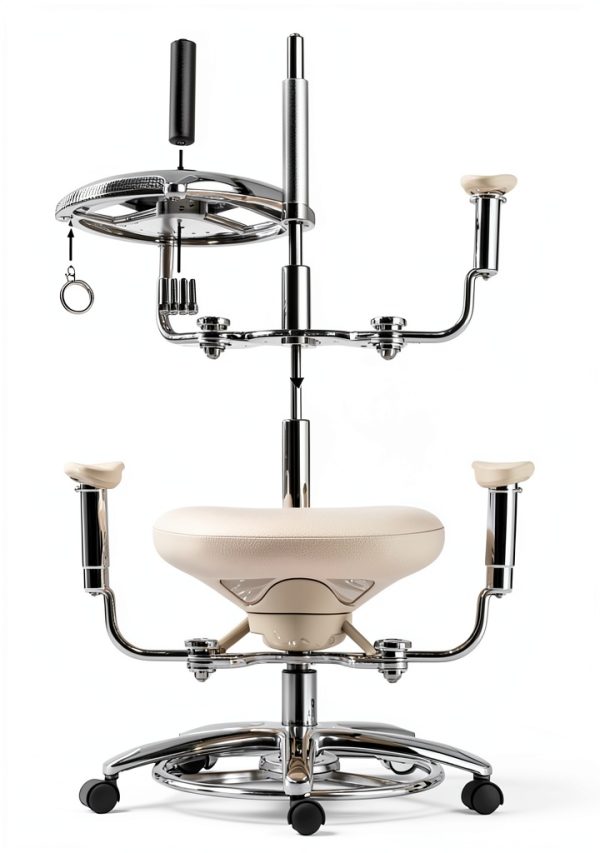 BONEW Dental Dynamic Microscope Saddle Stool PU Leather SDS-FC1 Black-0