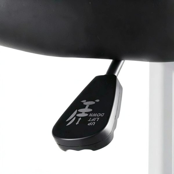 Alera Height Adjustable Lab Stool Black PU, 24.8in Seat, Chrome Base-7