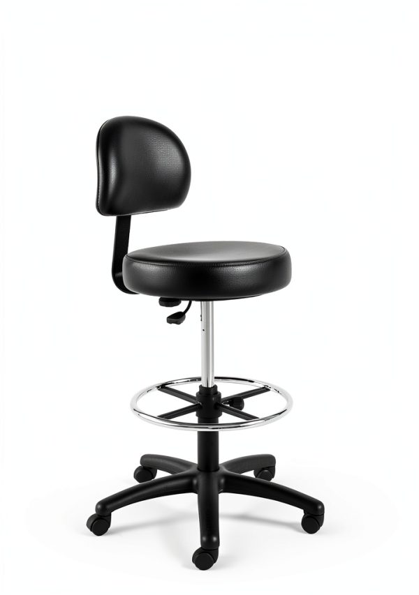 Chair Master Adjustable Chair – Black Bench Height for Labs & Offices-1