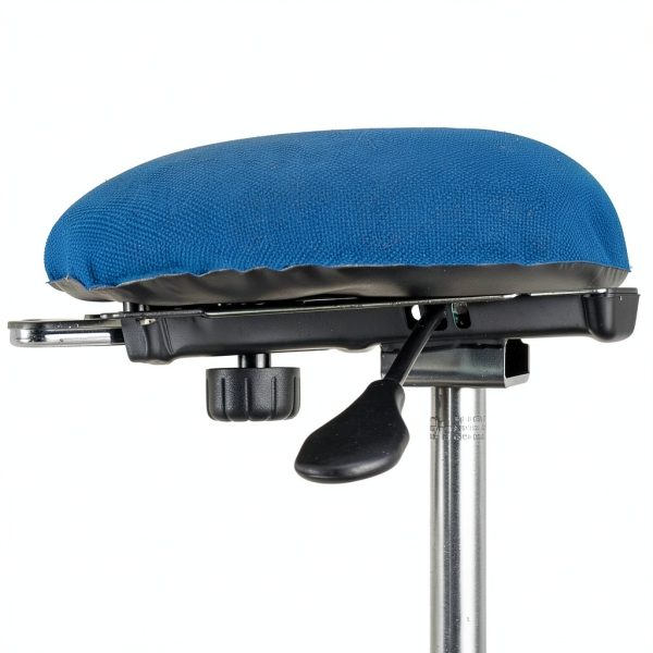 Global Industrial ESD Stool Fabric Navy Armless Mid Back 16x18 Seat-7