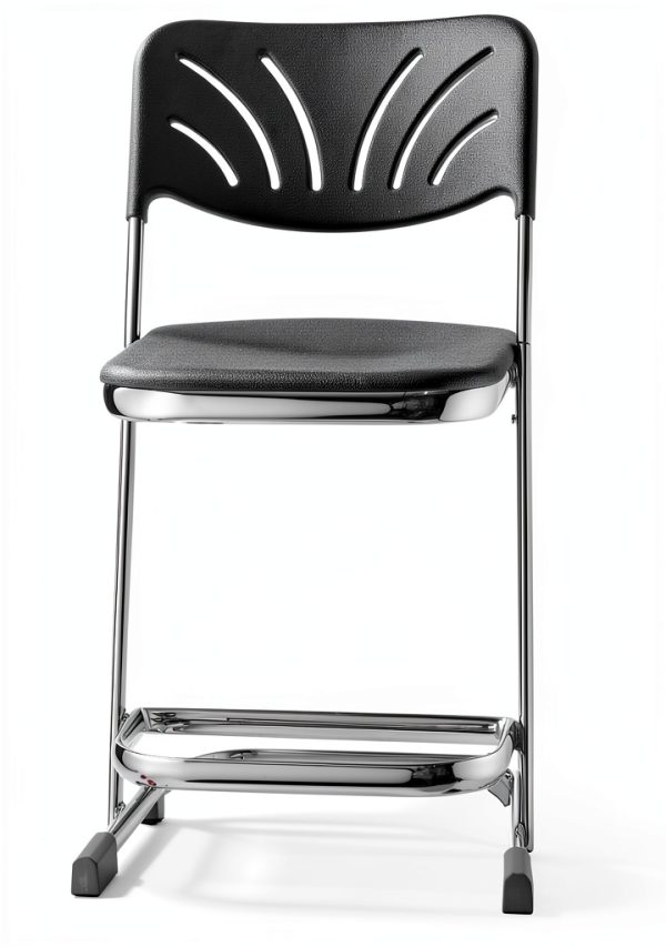 National Public Seating 22" Elephant Z-Stool with Backrest Black-1