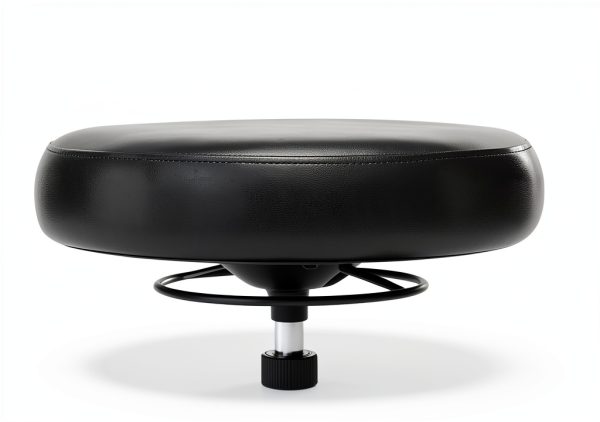 Chair Master Adjustable Round Lab Stool Desk Height Black-4