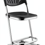 National Public Seating 22" Elephant Z-Stool with Backrest Black-0