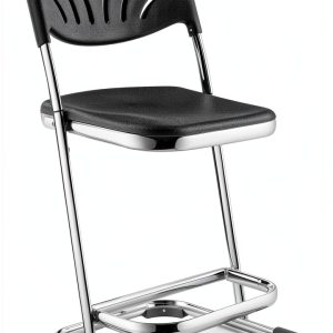 National Public Seating 22" Elephant Z-Stool with Backrest Black-0