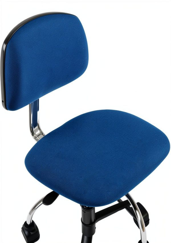 Global Industrial ESD Stool Fabric Navy Armless Mid Back 16x18 Seat-5