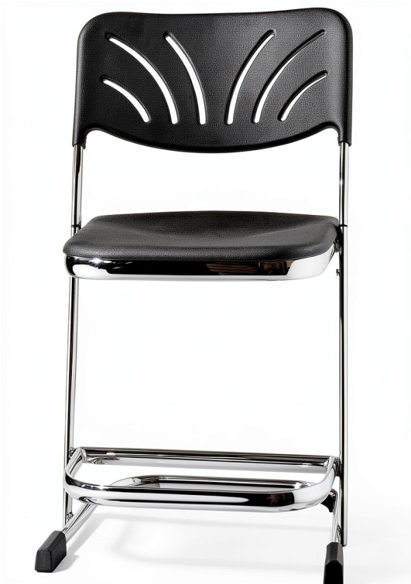 National Public Seating 22" Elephant Z-Stool with Backrest Black-2