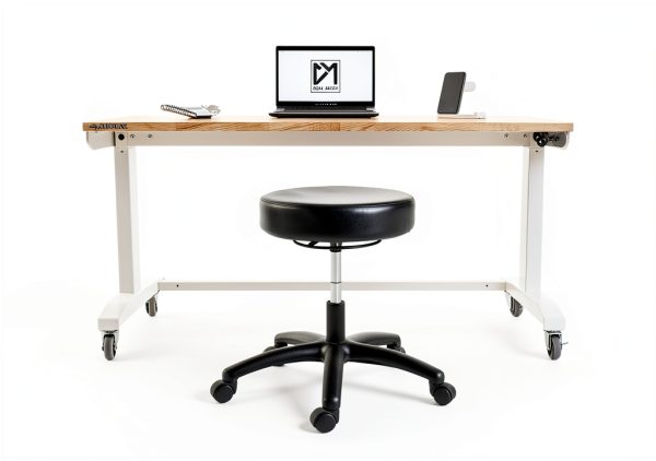 Chair Master Adjustable Round Lab Stool Desk Height Black-1